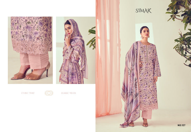 Simar Haseena Viscose Muslin Digital Prints With Embroidery Work Suits