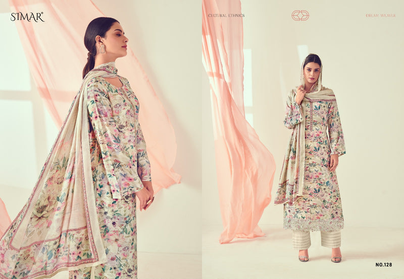 Simar Haseena Viscose Muslin Digital Prints With Embroidery Work Suits