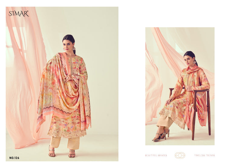 Simar Haseena Viscose Muslin Digital Prints With Embroidery Work Suits