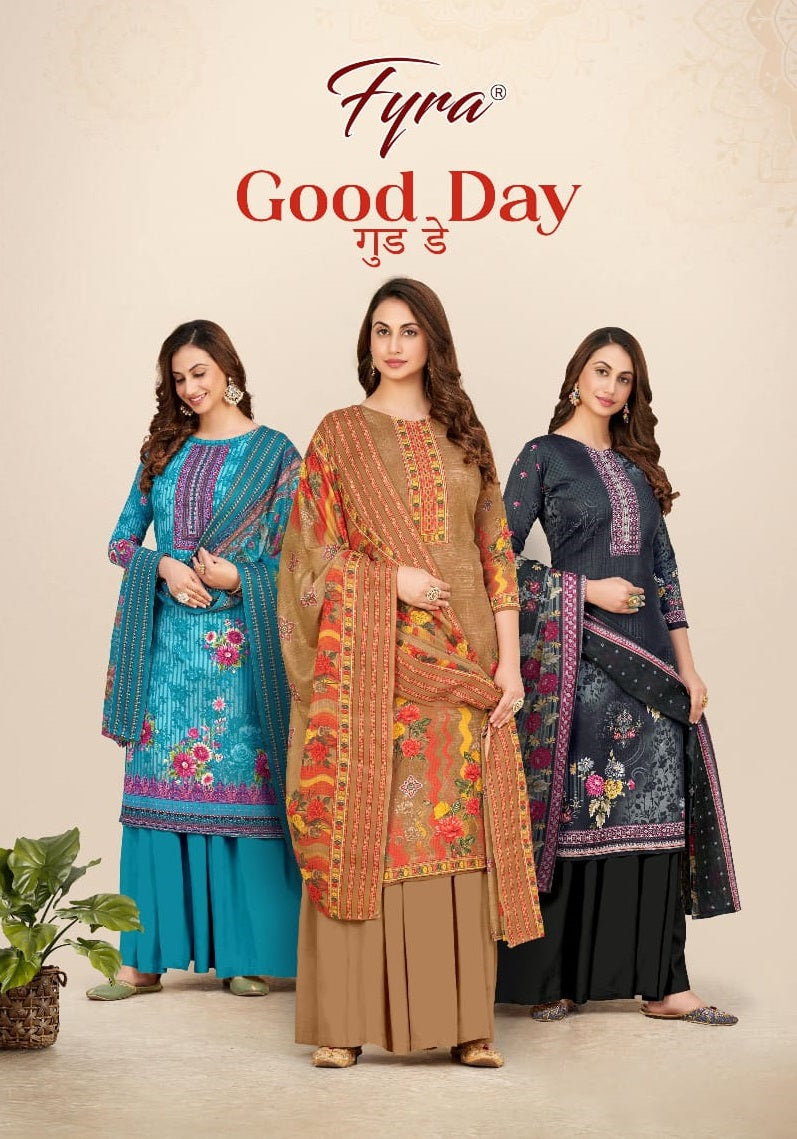 Fyra Designing Hub Good Day Vol 5 Cotton Digital Printed Swarovski Diamond Work Fancy Designer Salwar Suits