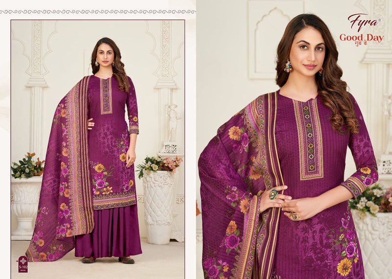 Fyra Designing Hub Good Day Vol 5 Cotton Digital Printed Swarovski Diamond Work Fancy Designer Salwar Suits