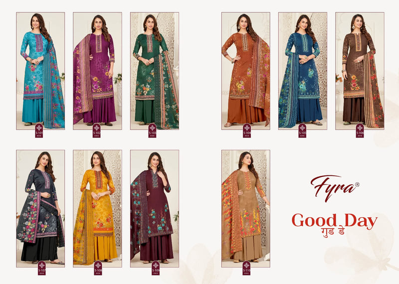 Fyra Designing Hub Good Day Vol 5 Cotton Digital Printed Swarovski Diamond Work Fancy Designer Salwar Suits