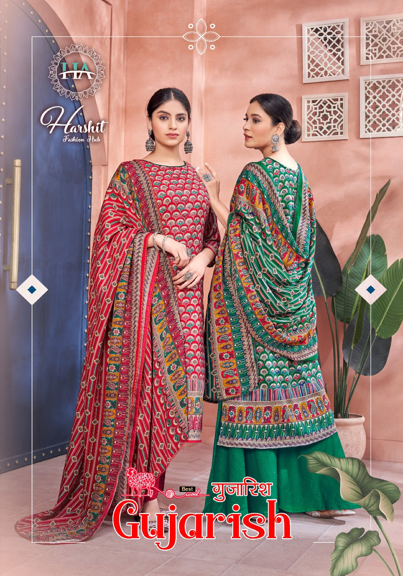 Harshit Fashion Hub Gujarish Pashmina Designer Print Winter Wear Suits
