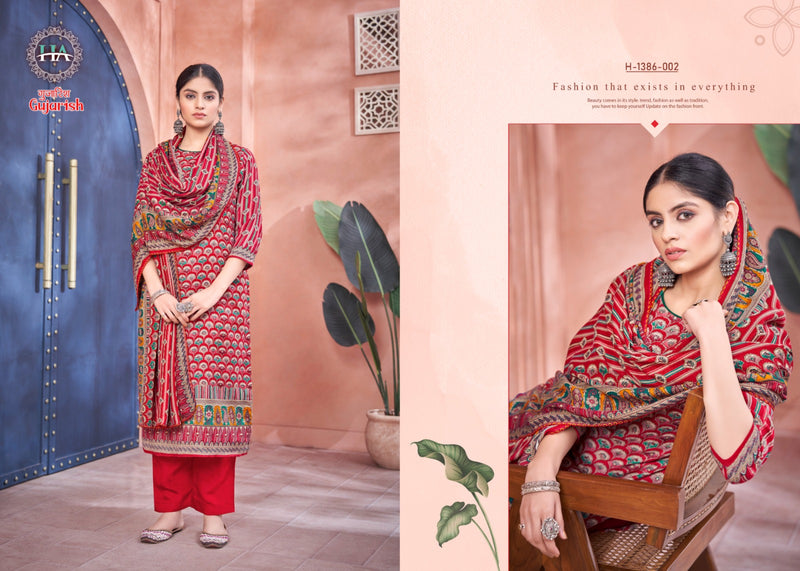 Harshit Fashion Hub Gujarish Pashmina Designer Print Winter Wear Suits
