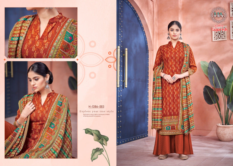 Harshit Fashion Hub Gujarish Pashmina Designer Print Winter Wear Suits