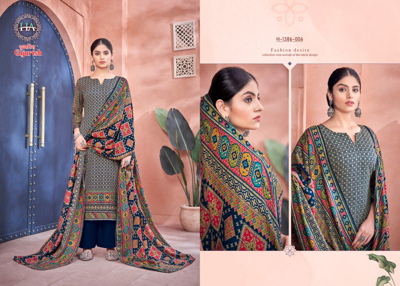 Harshit Fashion Hub Gujarish Pashmina Designer Print Winter Wear Suits
