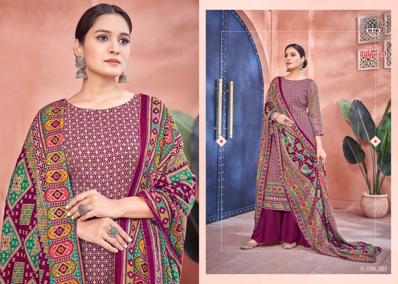 Harshit Fashion Hub Gujarish Pashmina Designer Print Winter Wear Suits