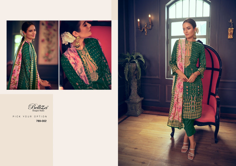 Belliza Designer Studio Gulabo Jam Cotton Digital Print With Designer Work Suits