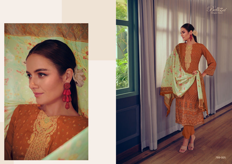 Belliza Designer Studio Gulabo Jam Cotton Digital Print With Designer Work Suits