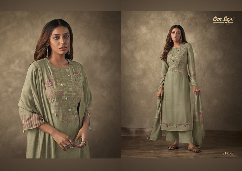 Omtex Gulbaugh Pure Muslin Digital Print With Heavy Work Suits