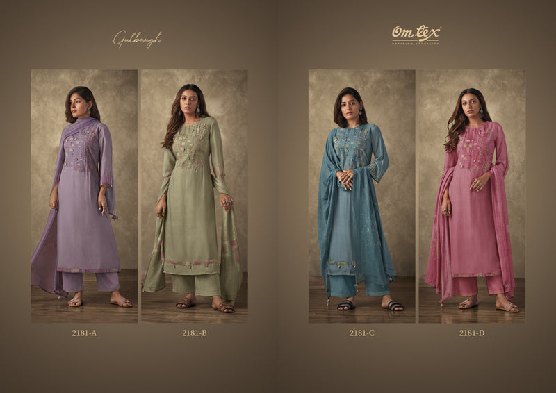Omtex Gulbaugh Pure Muslin Digital Print With Heavy Work Suits
