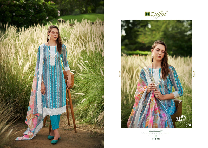 Zulfat Designer Suits Gulfam Cotton Fancy Designer Print Salwar Suits