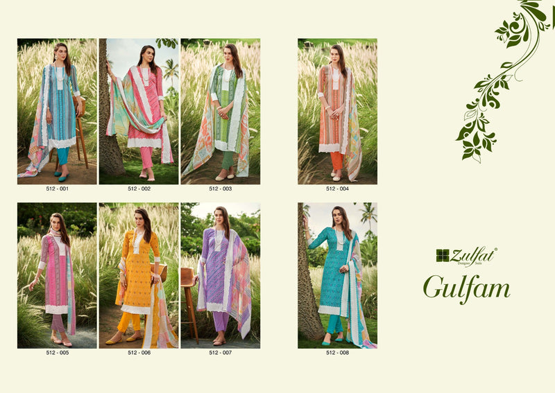 Zulfat Designer Suits Gulfam Cotton Fancy Designer Print Salwar Suits