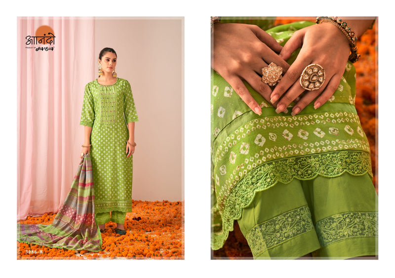 Jay Vijay Gulika Muslin Silk Gold Lining Digital Prints With Fancy Designer Work Suits