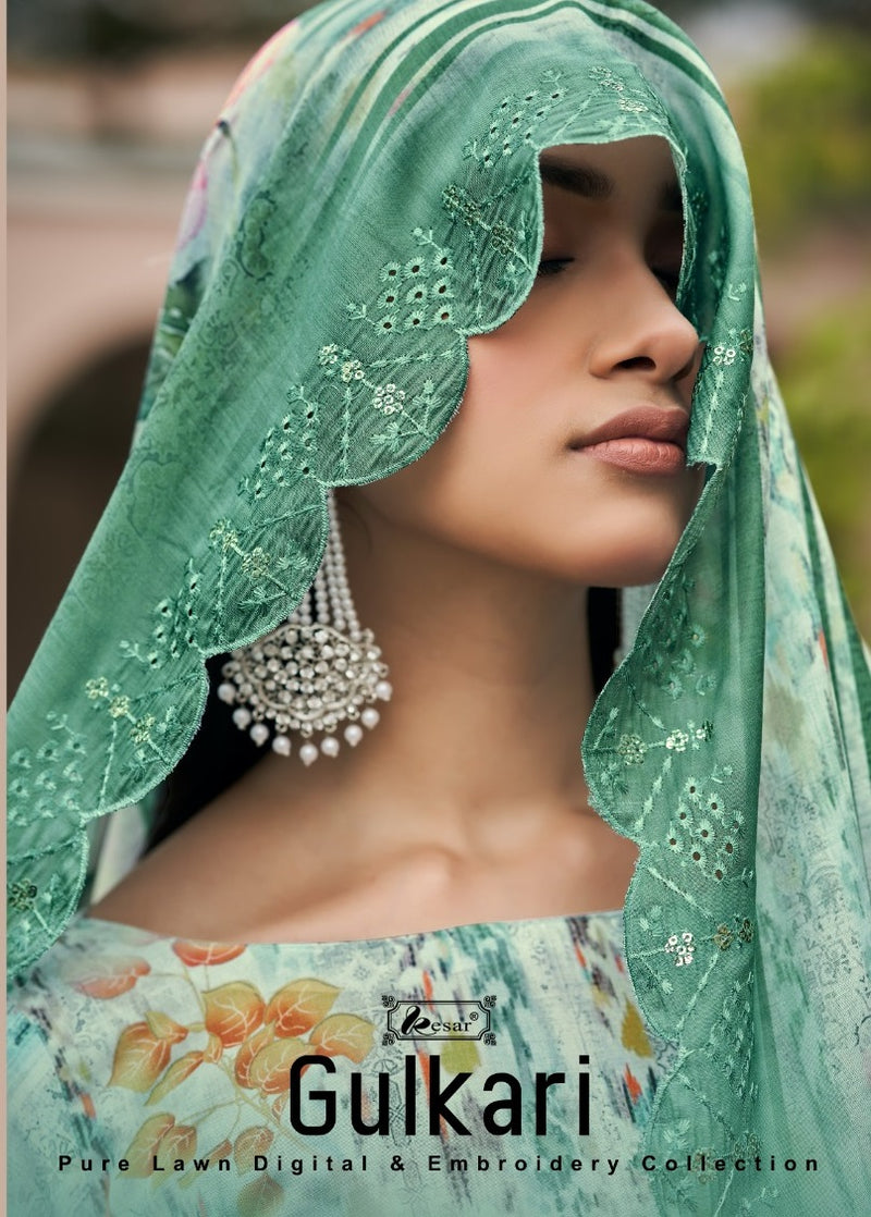 Kesar Gulkari Pure Lawn Cotton Digital Print With Fancy Embroidery Salwar Suits