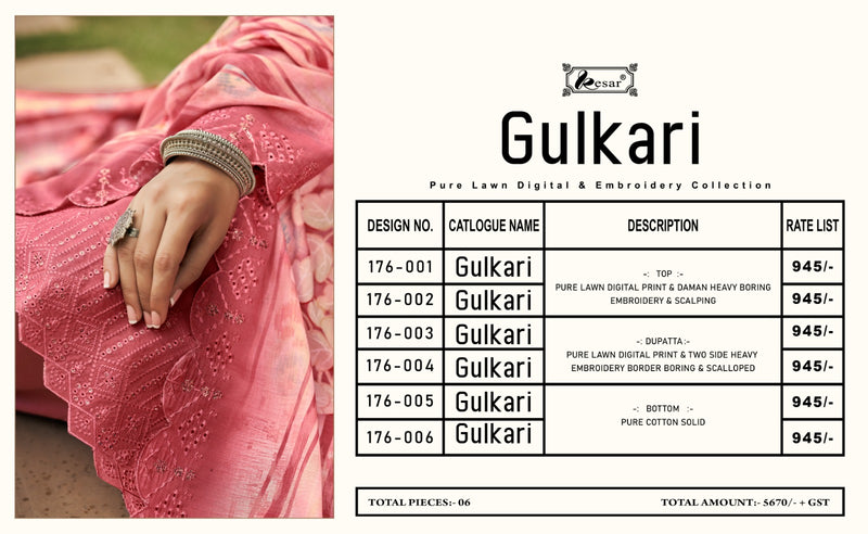 Kesar Gulkari Pure Lawn Cotton Digital Print With Fancy Embroidery Salwar Suits