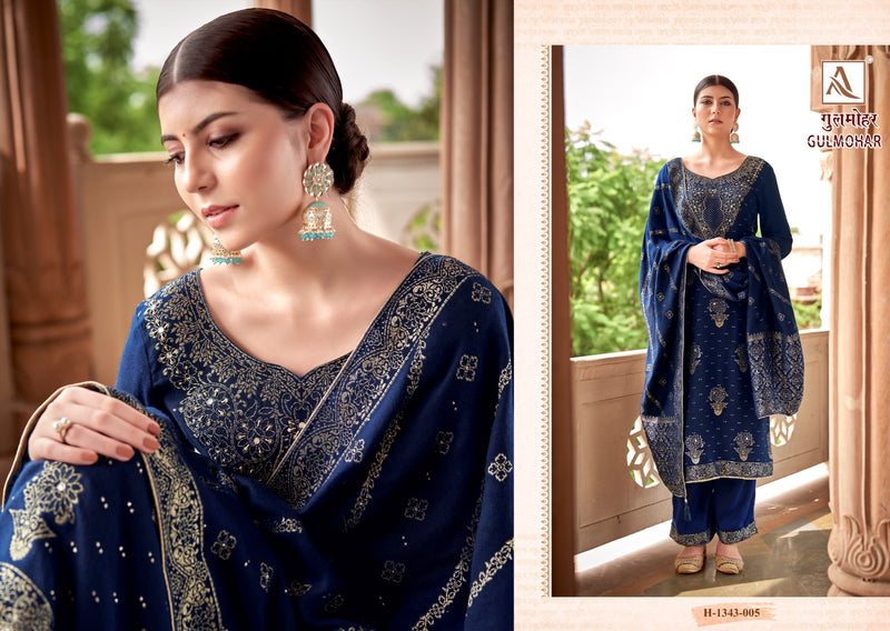 Alok Suits Gulmohar Pashmina Jacquard Heavy Look Designer Winter Wear Suit