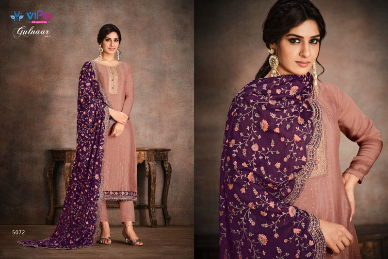 Vipul Gulnaar Vol 2 Chinnon Embroidery Swarovski Fancy Festive Wear Designer Salwar Kameez