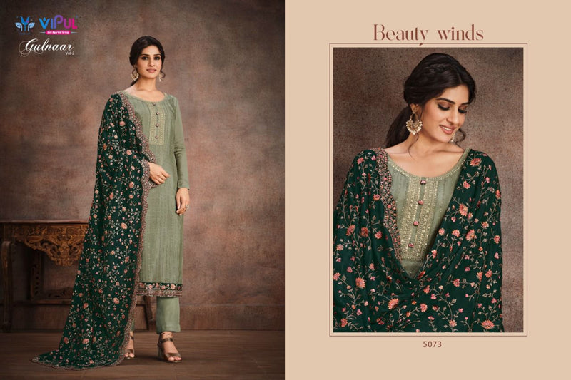 Vipul Gulnaar Vol 2 Chinnon Embroidery Swarovski Fancy Festive Wear Designer Salwar Kameez