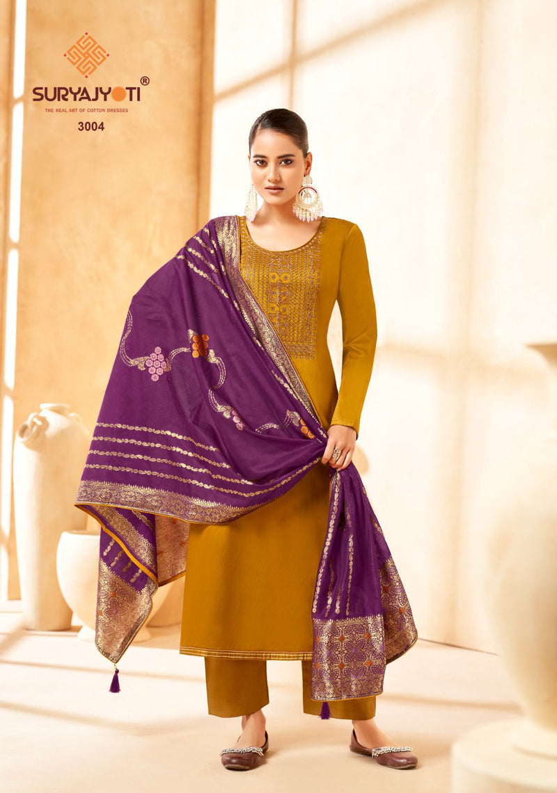 Suryajyoti Guzarish Vol 3 Jam Satin Embroidery Work Fancy Salwar Suits