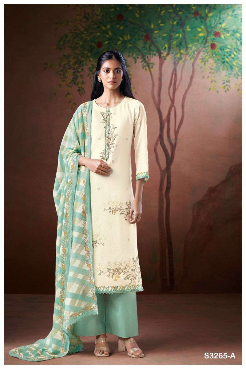 Ganga Aamani 3265 Pure Cotton Mal Cotton Embroidered Handwork Salwar Suit