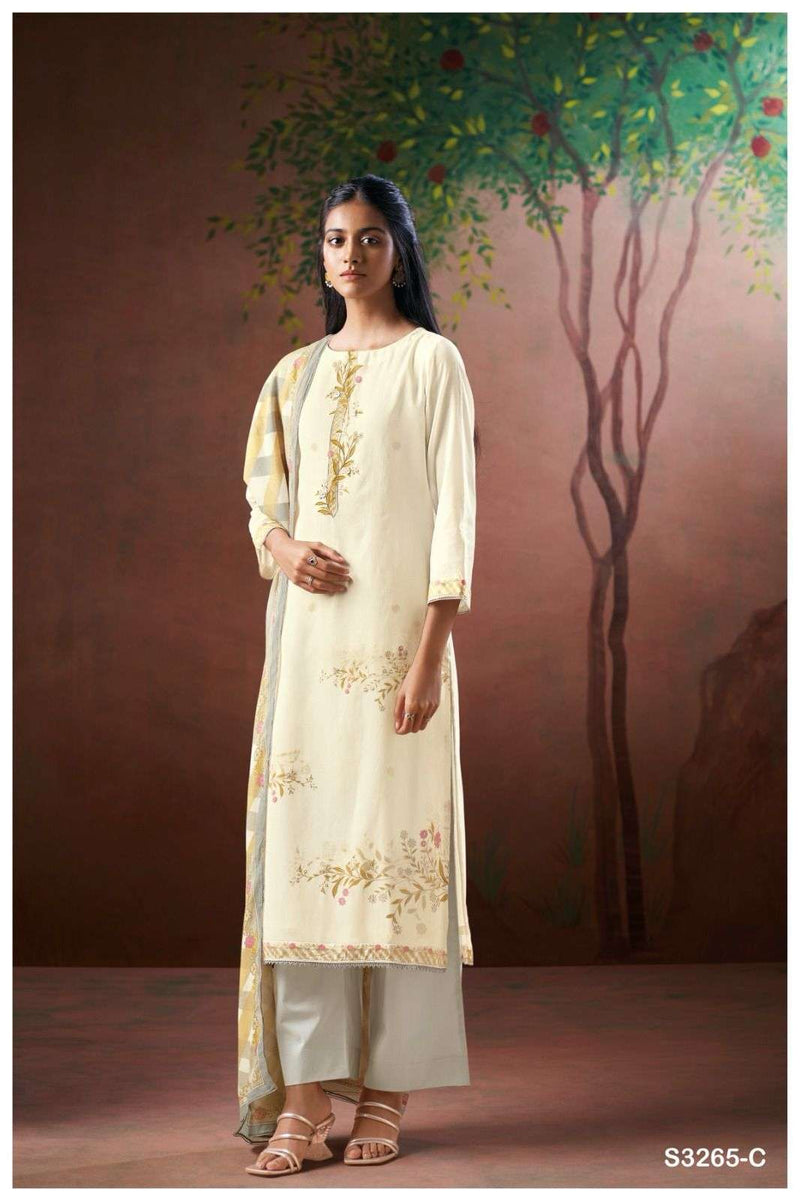 Ganga Aamani 3265 Pure Cotton Mal Cotton Embroidered Handwork Salwar Suit