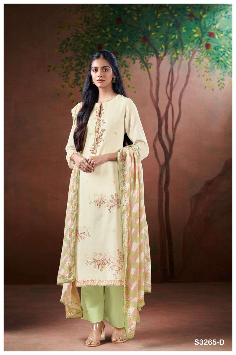 Ganga Aamani 3265 Pure Cotton Mal Cotton Embroidered Handwork Salwar Suit