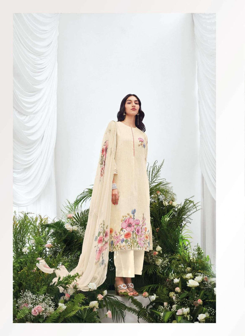 Ganga Ahren Premium Cotton Linen Jacquard Designer Salwar Kameez