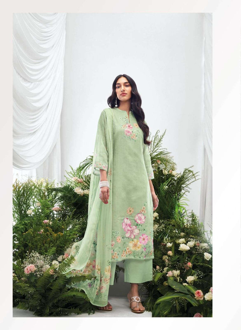 Ganga Ahren Premium Cotton Linen Jacquard Designer Salwar Kameez