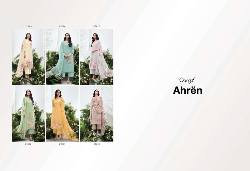Ganga Ahren Premium Cotton Linen Jacquard Designer Salwar Kameez