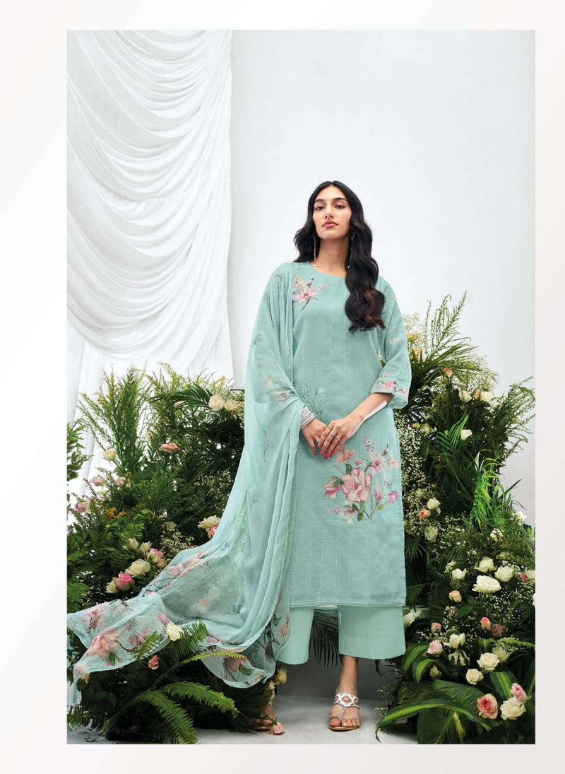Ganga Ahren Premium Cotton Linen Jacquard Designer Salwar Kameez
