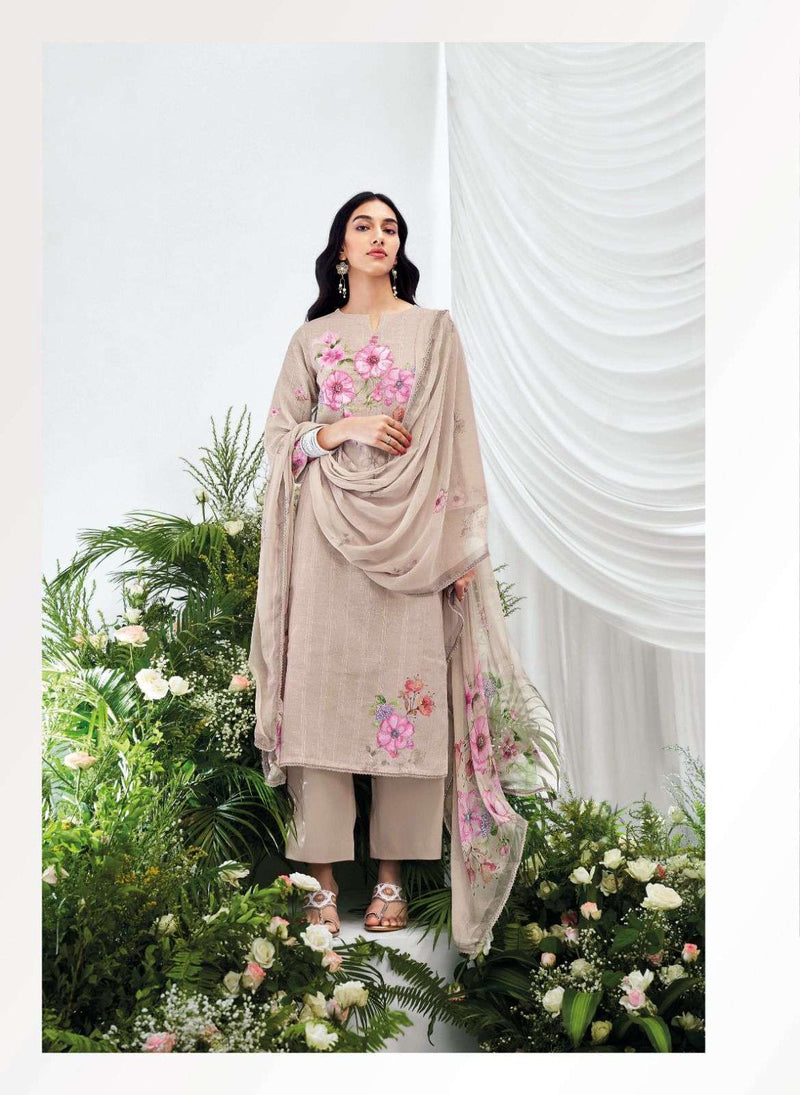 Ganga Ahren Premium Cotton Linen Jacquard Designer Salwar Kameez