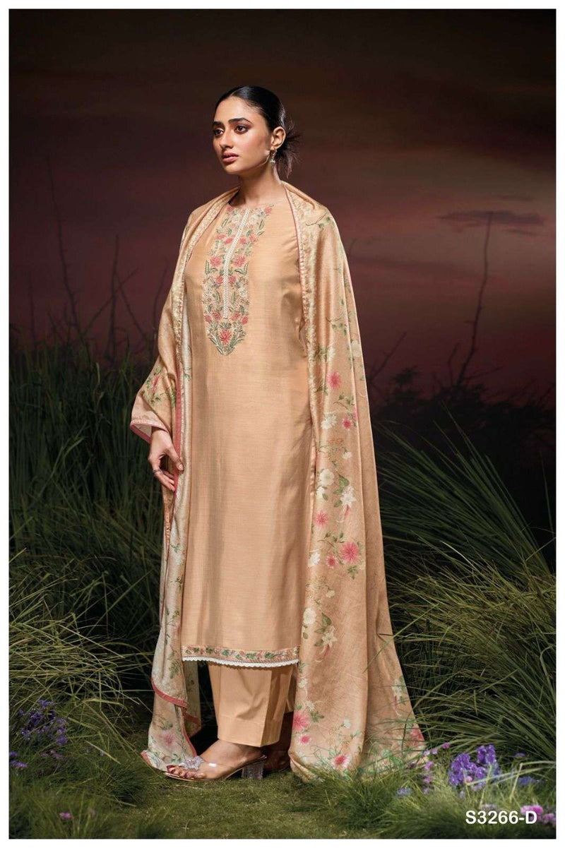 Ganga Janita 3266 Premium Bemberg Silk Embroidered Work Salwar Kameez