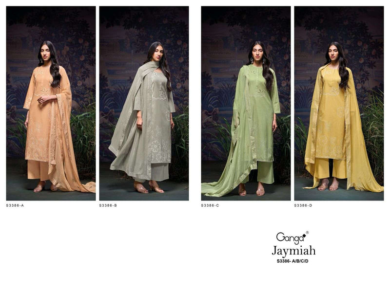 Ganga Jaymiah 3386 Pure Cotton Embroidered Work Salwar Suit