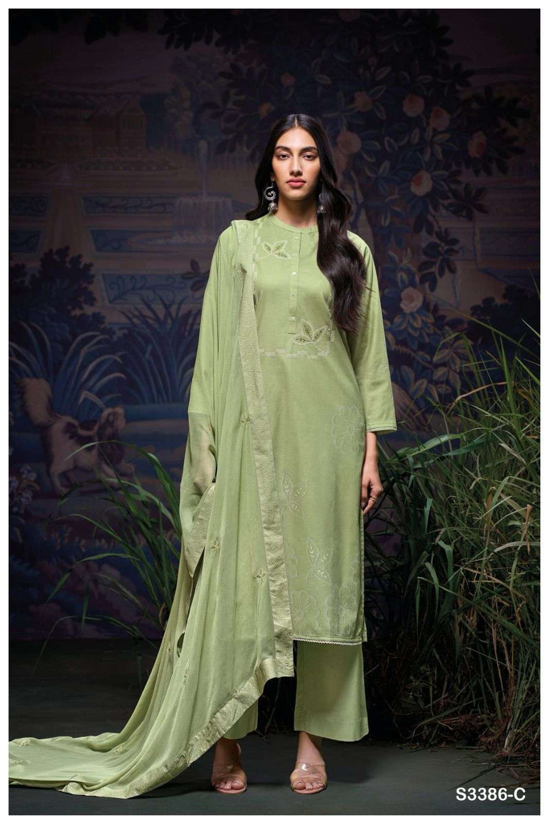 Ganga Jaymiah 3386 Pure Cotton Embroidered Work Salwar Suit