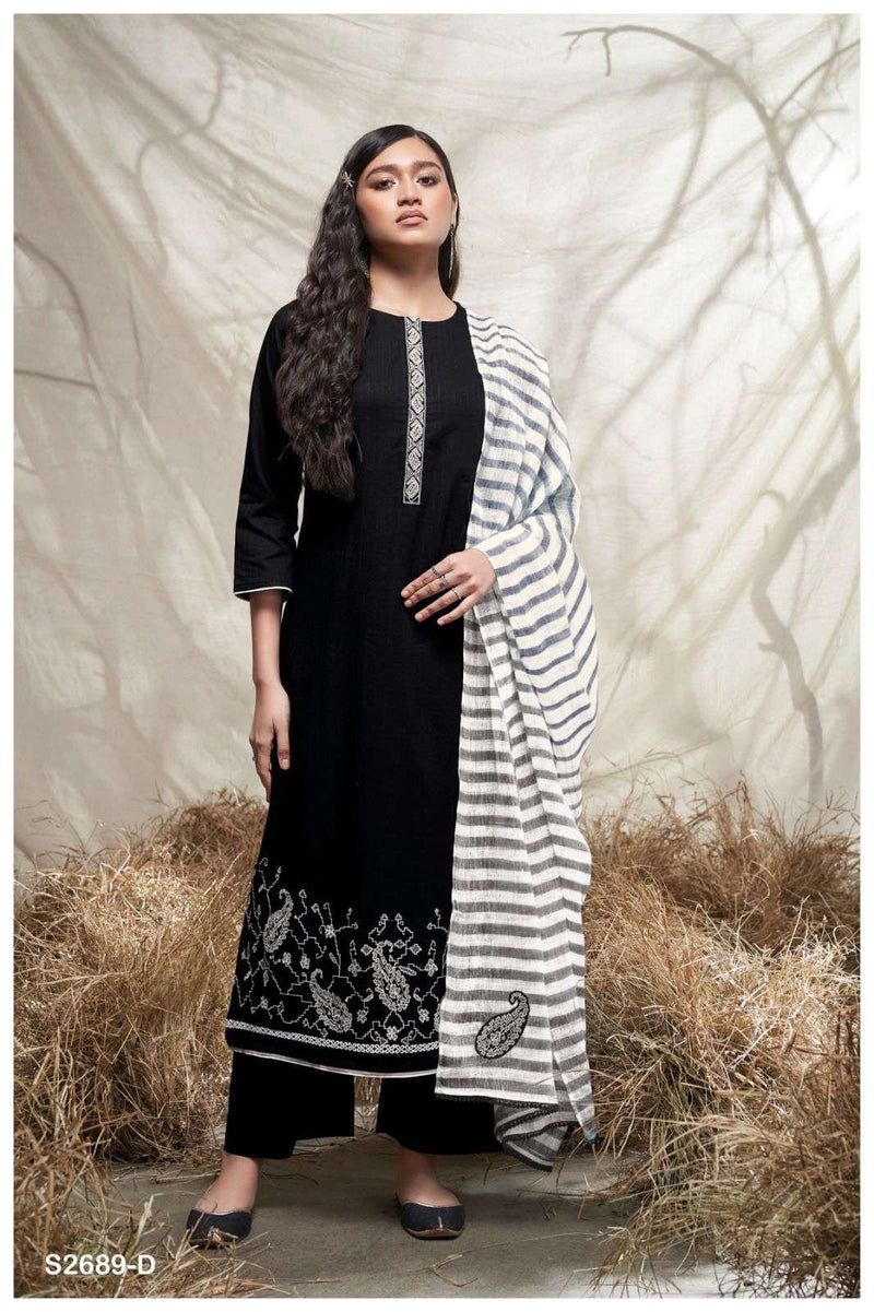 Ganga Leisha 2689 Premium Cotton Embroidered Salwar Suit