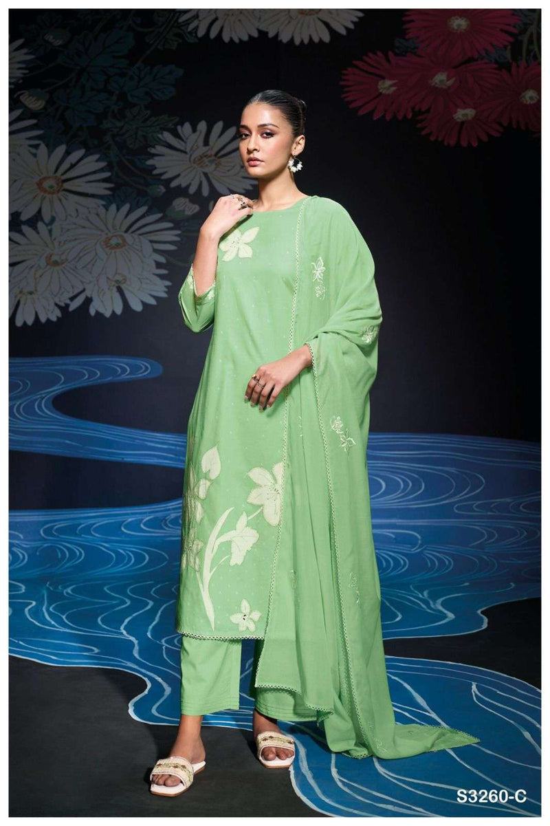Ganga Monroe 3260 Premium Cotton Embroidered Designer Work Salwar Kameez