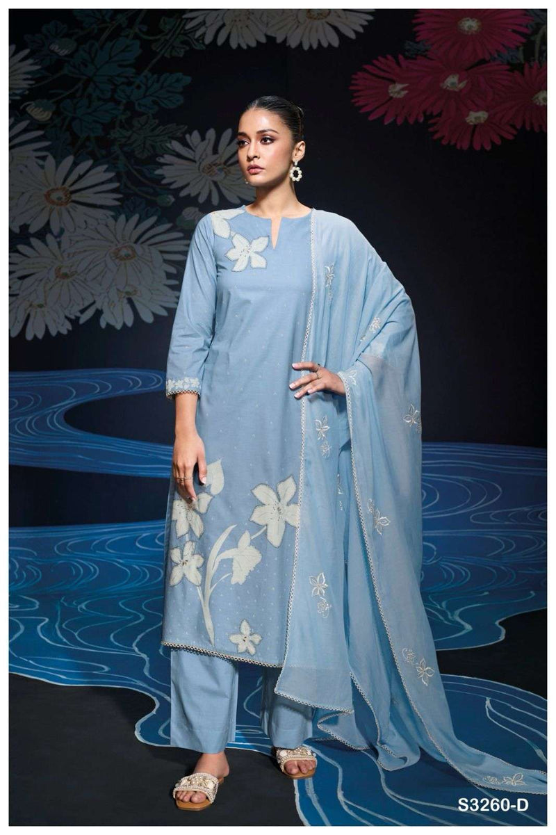Ganga Monroe 3260 Premium Cotton Embroidered Designer Work Salwar Kameez