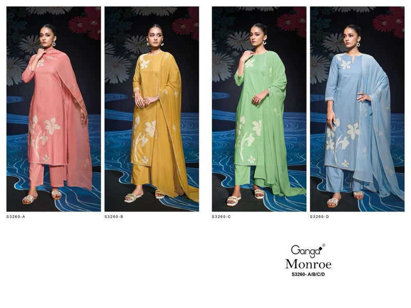 Ganga Monroe 3260 Premium Cotton Embroidered Designer Work Salwar Kameez
