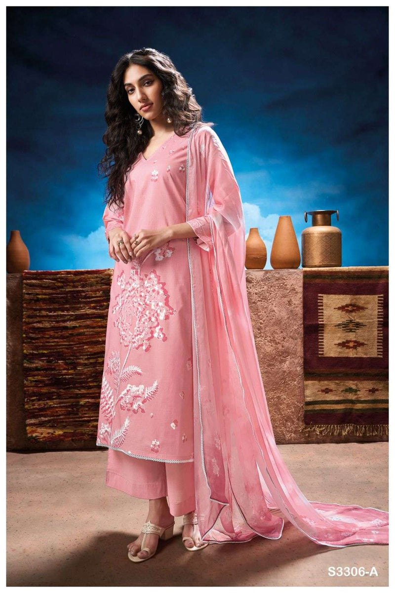 Ganga Natalia 3306 Premium Cotton Embroidered Fancy Salwar Suit