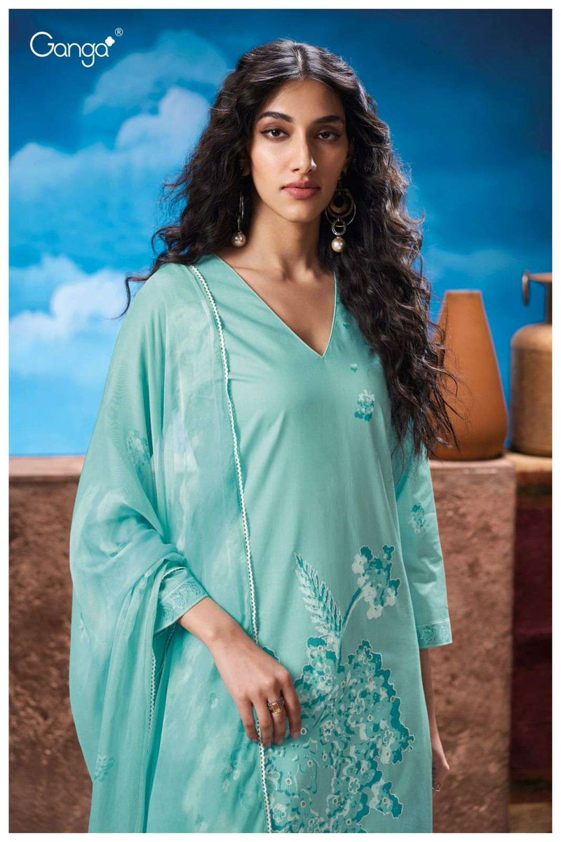 Ganga Natalia 3306 Premium Cotton Embroidered Fancy Salwar Suit