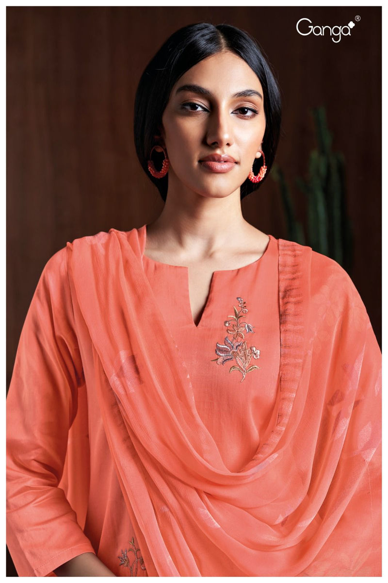 Ganga Suit Aashi 2730 Premium Cotton Silk With Embroidery Work Salwar Suits