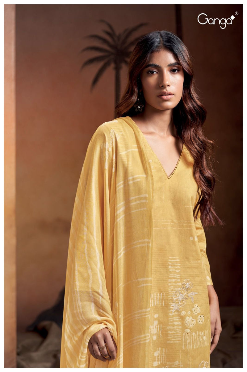 Ganga Suit Arleth 2580 Premium Cotton Embroidered Handwork Salwar Kameez