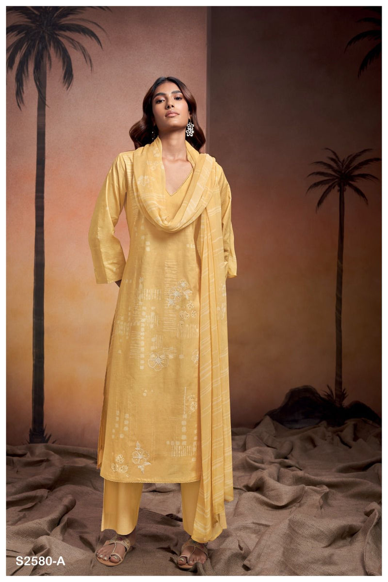 Ganga Suit Arleth 2580 Premium Cotton Embroidered Handwork Salwar Kameez