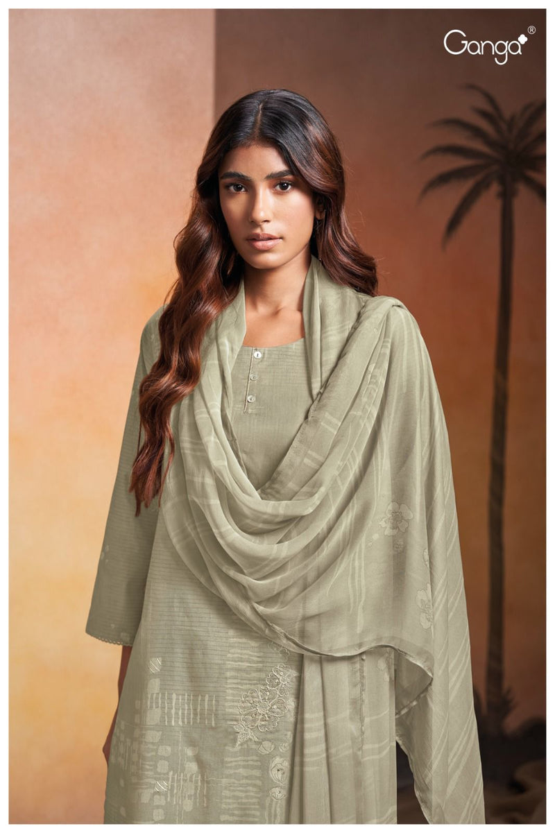 Ganga Suit Arleth 2580 Premium Cotton Embroidered Handwork Salwar Kameez