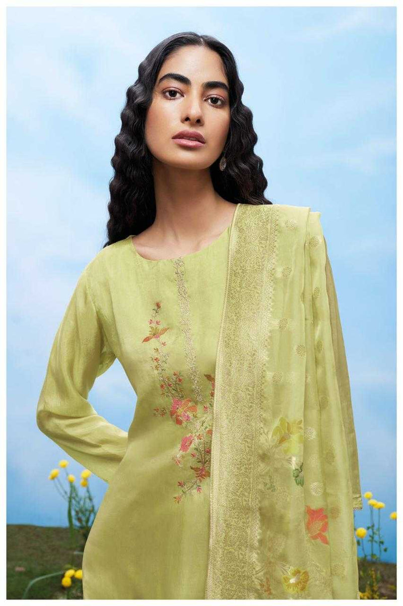Ganga Suit Aspyn 2242 Premium Organza Solid Embroidered Handwork Salwar Suit