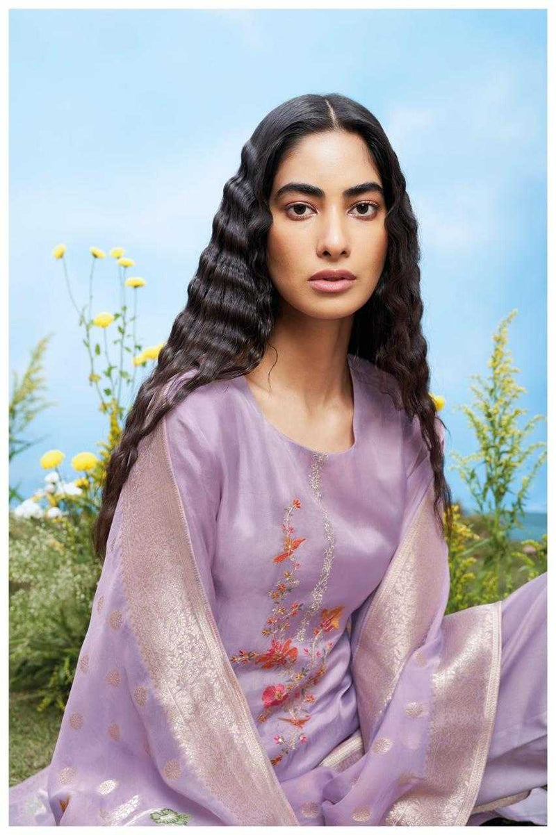 Ganga Suit Aspyn 2242 Premium Organza Solid Embroidered Handwork Salwar Suit