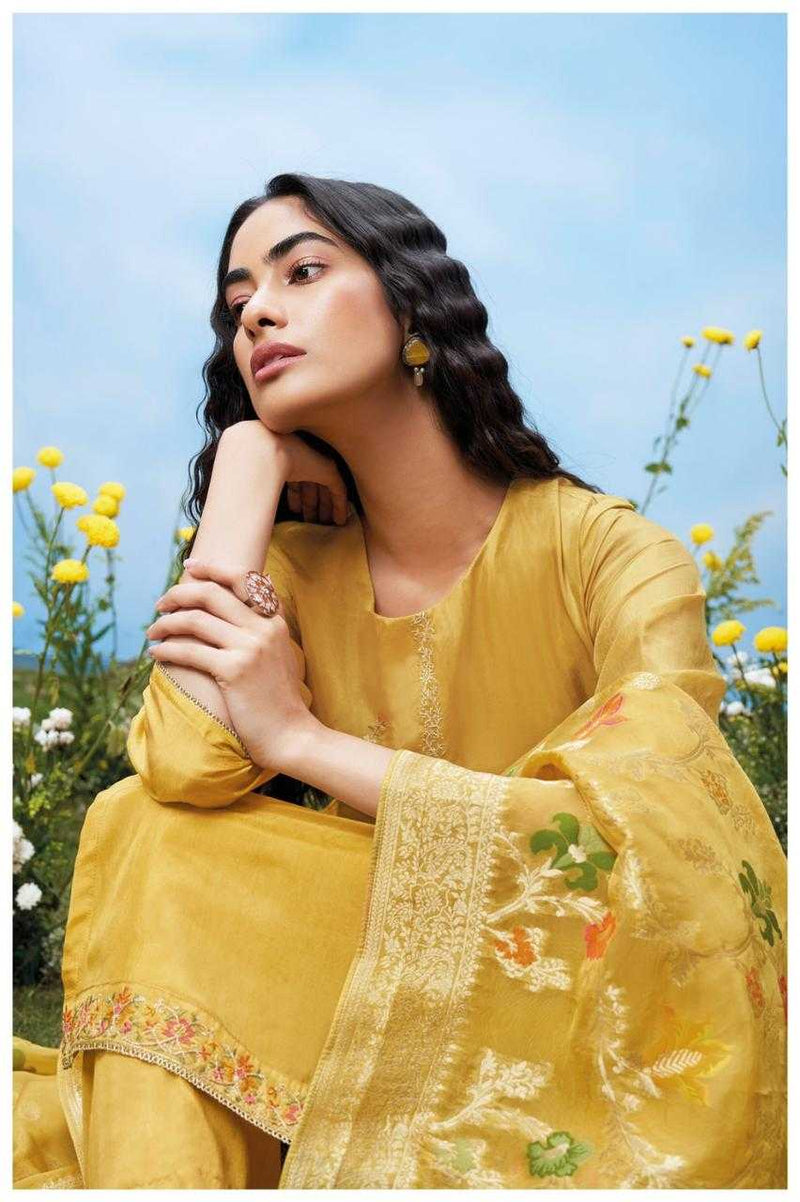 Ganga Suit Aspyn 2242 Premium Organza Solid Embroidered Handwork Salwar Suit