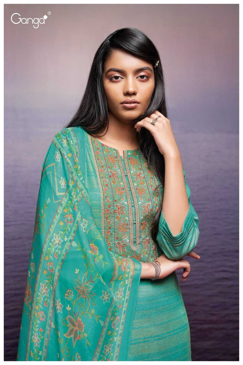 Ganga Suit Kori 2369 Premium Woven Solid With Embroidered Work Salwar Suit