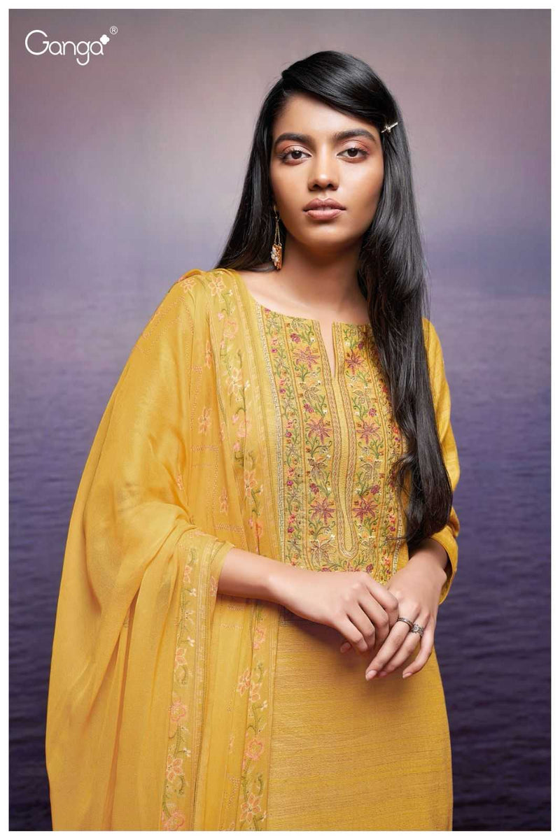Ganga Suit Kori 2369 Premium Woven Solid With Embroidered Work Salwar Suit